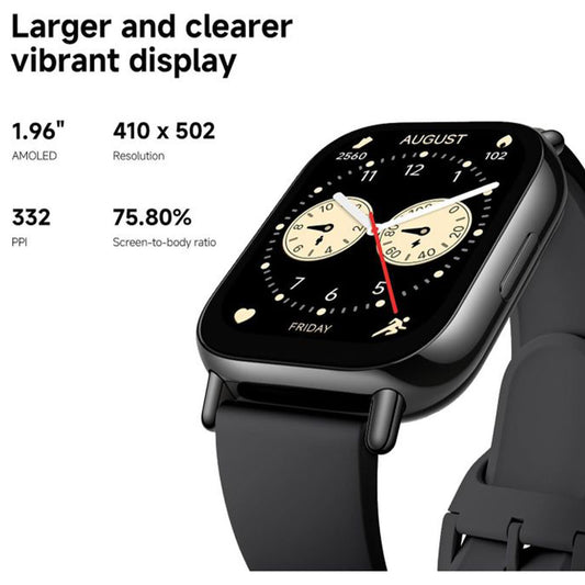 Smartwatch with a large and clear display on a white background