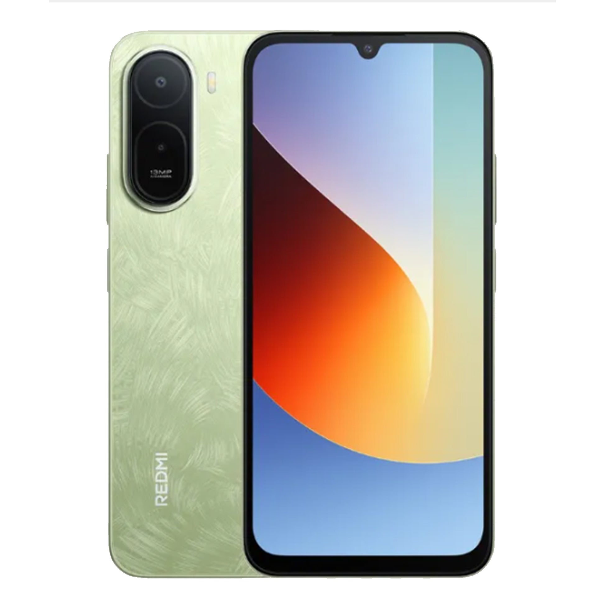 Smartphone with gradient display and textured back on a white background